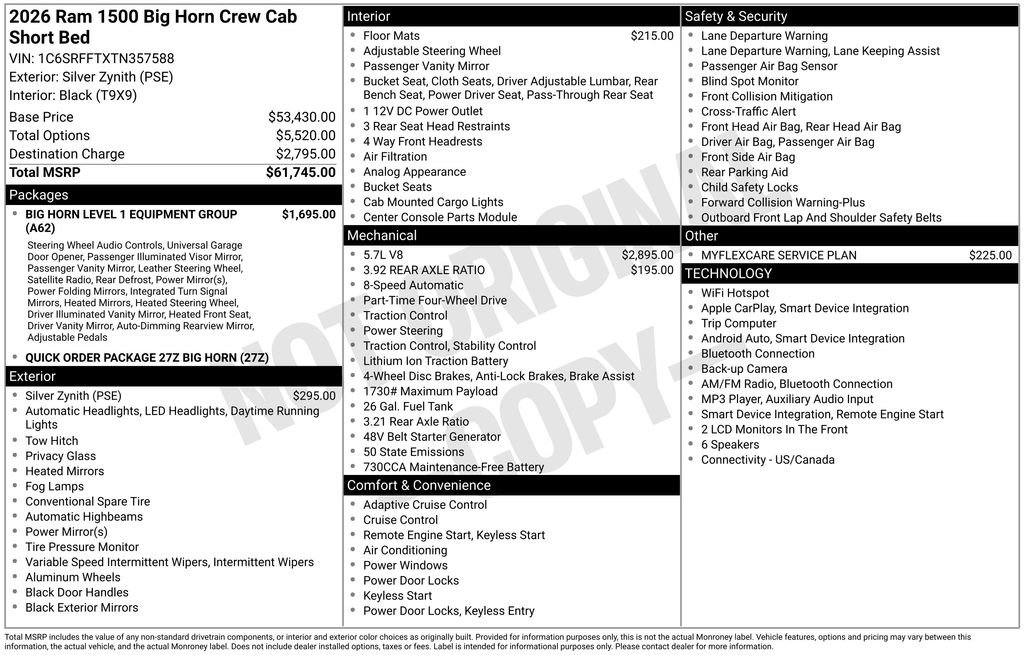 New 2026 RAM 1500 Big Horn AWD/4WD image 36