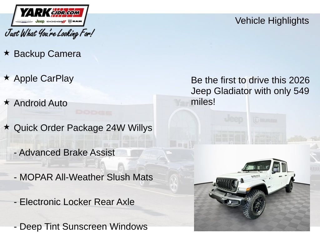 Certified 2026 Jeep Gladiator Sport AWD/4WD image 13
