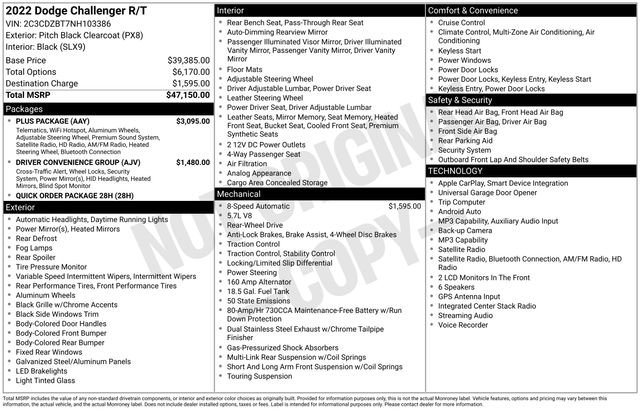 Certified 2022 Dodge Challenger R/T w/ Plus Package RWD image 10