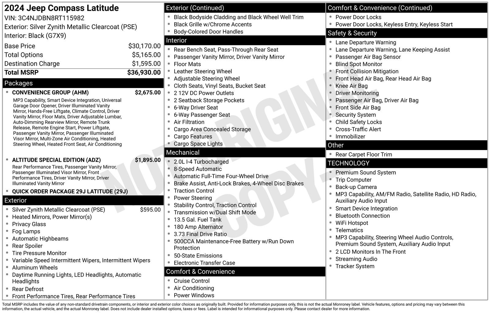 Certified 2024 Jeep Compass Latitude w/ Convenience Group AWD/4WD image 34