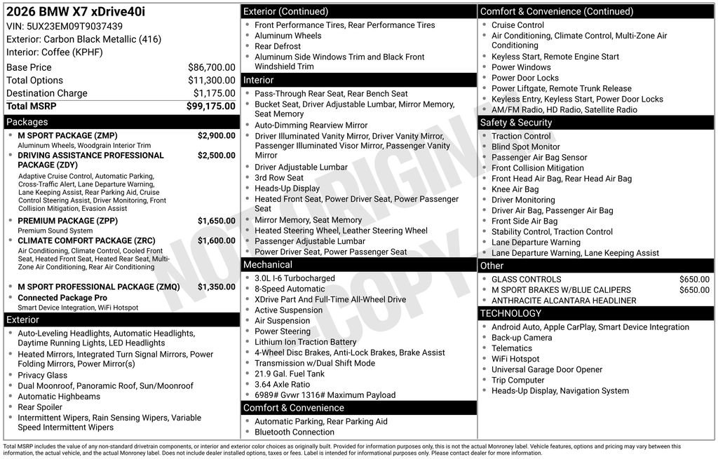 Certified 2026 BMW X7 xDrive40i w/ M Sport Package image 5