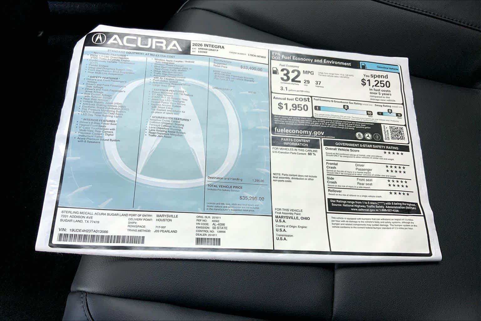 New 2026 Acura Integra FWD image 22