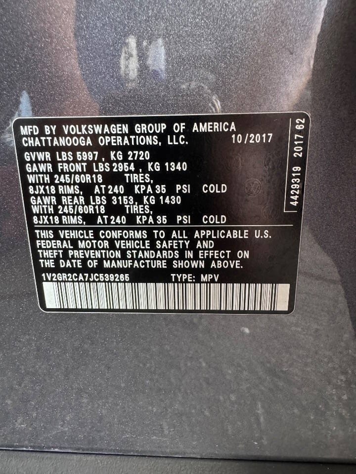 Used 2018 Volkswagen Atlas S AWD/4WD image 11