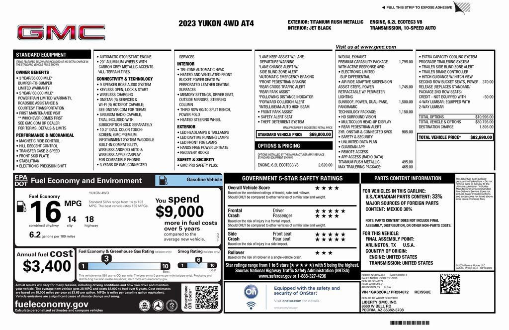 Used 2023 GMC Yukon AT4 image 4