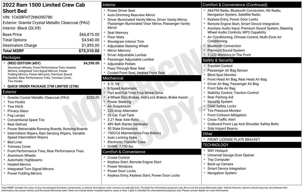 Certified 2022 RAM 1500 Limited w/ (RED) Edition AWD/4WD image 42
