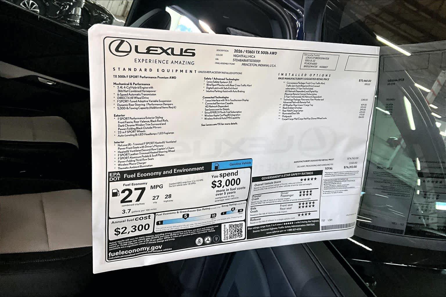 New 2026 Lexus TX 500h AWD image 13