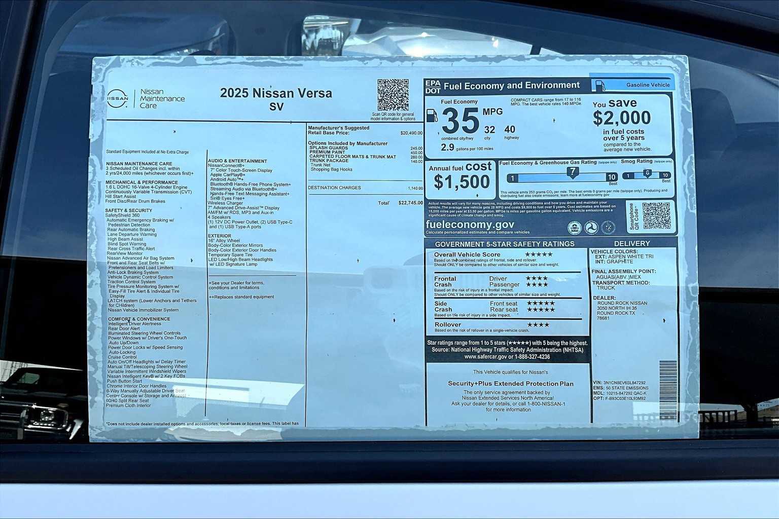 New 2025 Nissan Versa SV w/ Trunk Package image 19