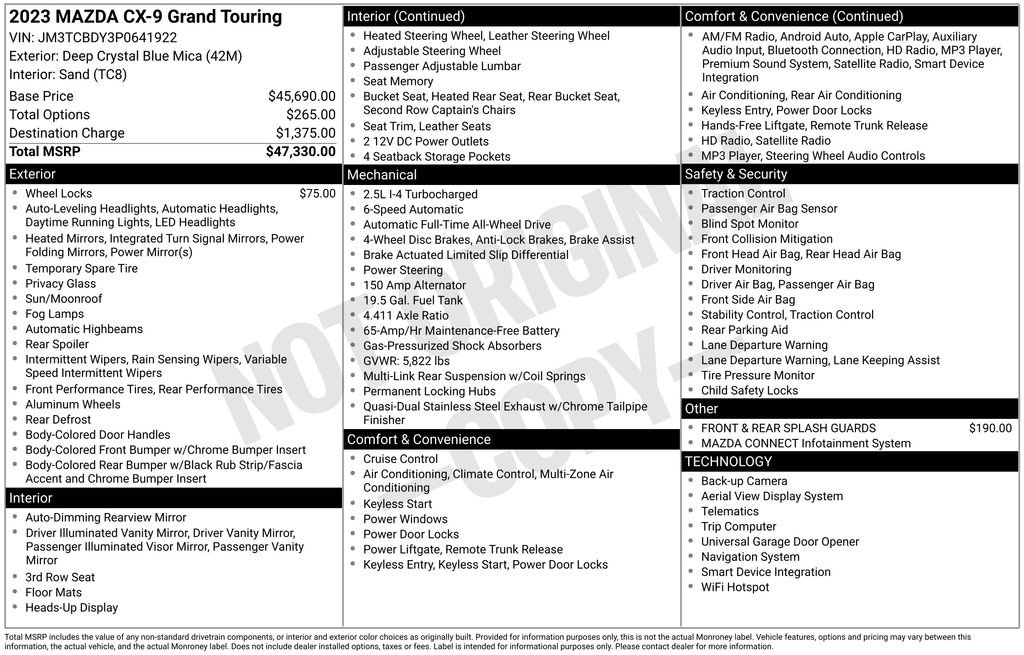 Certified 2023 MAZDA CX-9 Grand Touring image 42