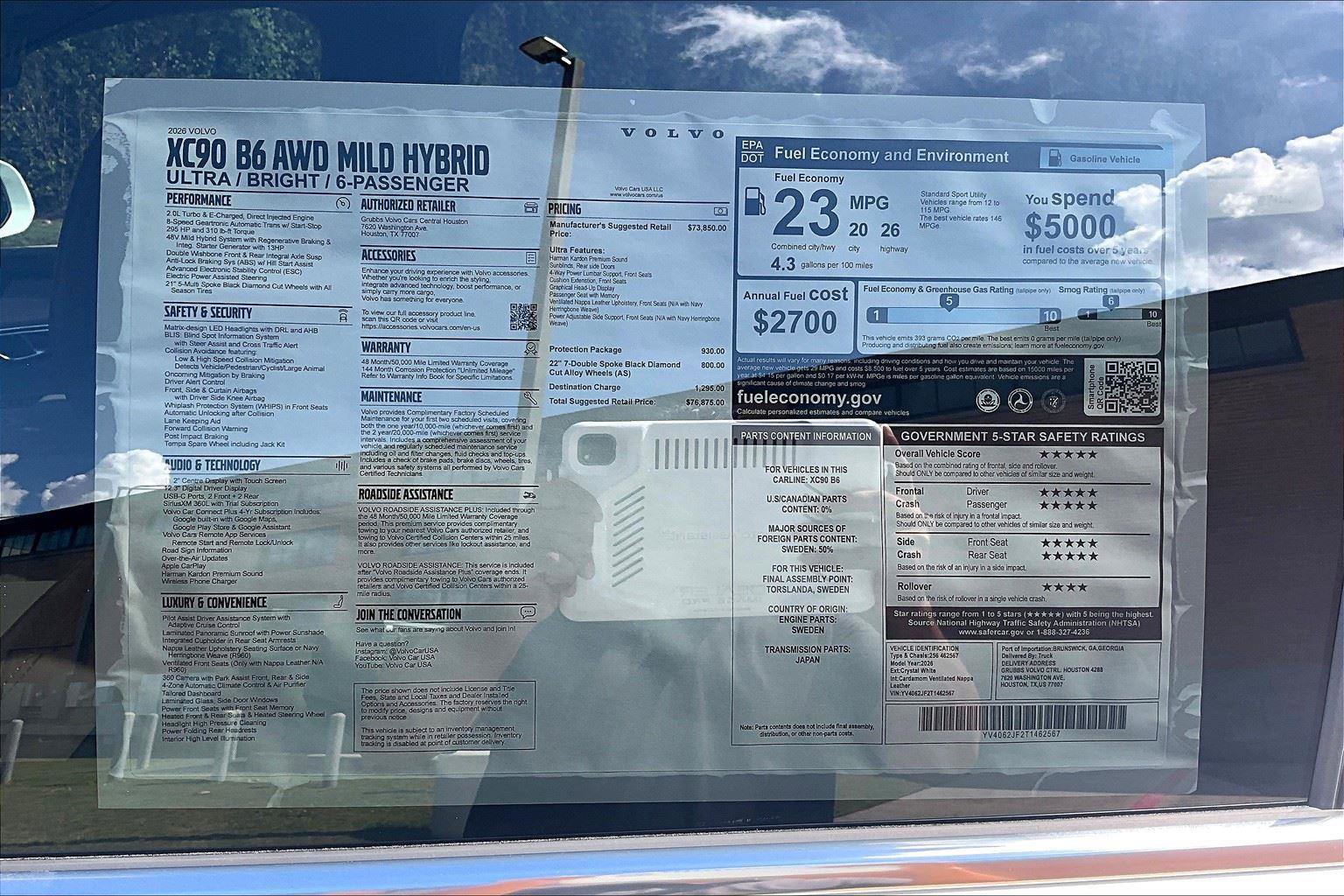 New 2026 Volvo XC90 B6 Ultra w/ Protection Package Premier image 30