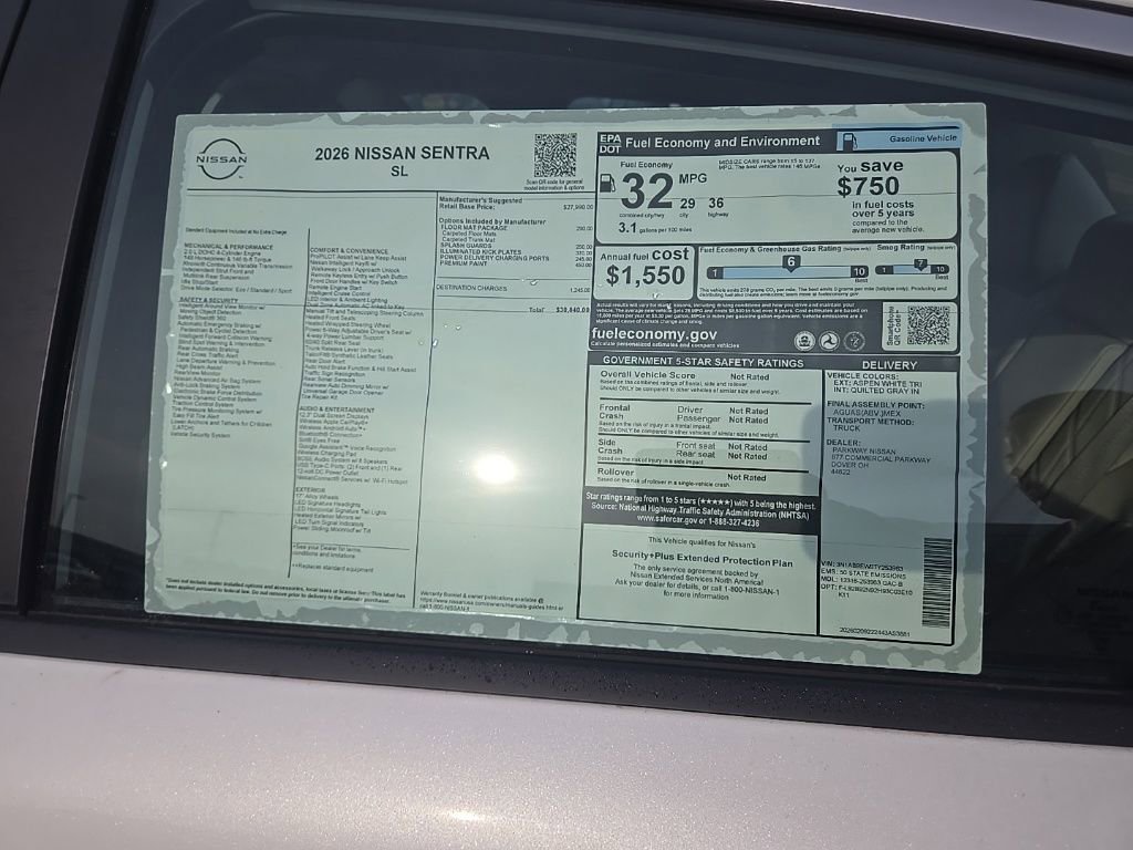New 2026 Nissan Sentra SL w/ Floor Mat Package FWD image 35