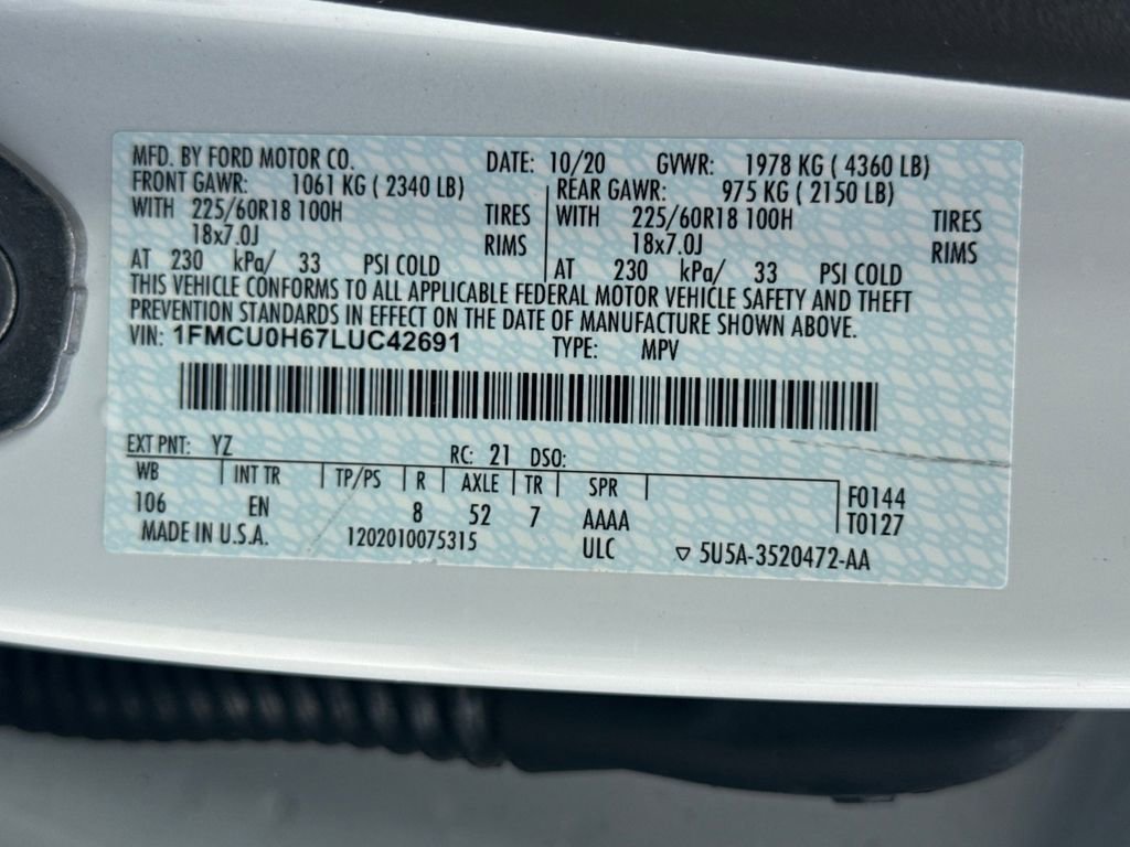 Used 2020 Ford Escape SEL image 30