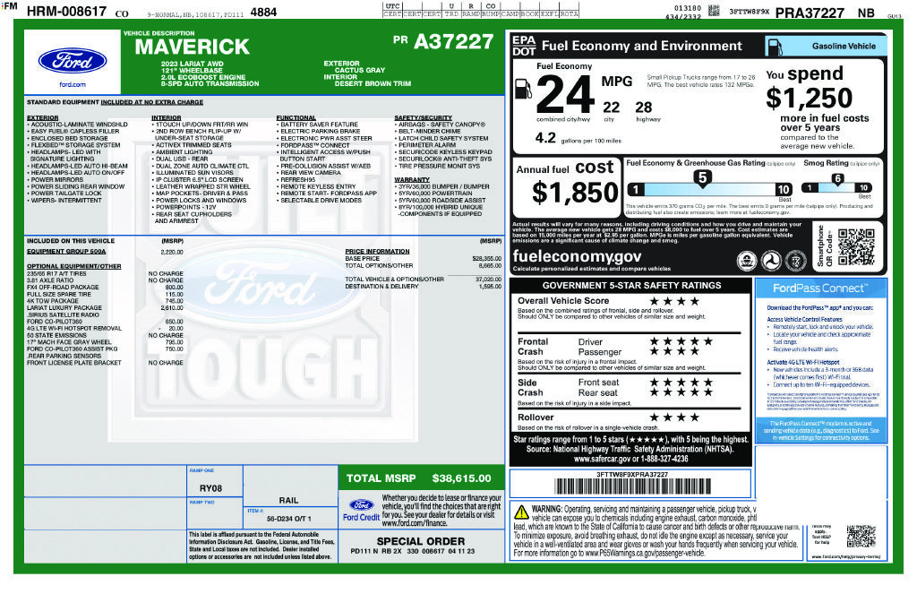 Used 2023 Ford Maverick Lariat w/ Lariat Luxury Package AWD/4WD image 33