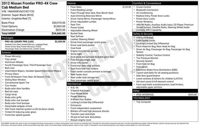 Used 2012 Nissan Frontier PRO-4X w/ Pro-4x Luxury Pkg image 20