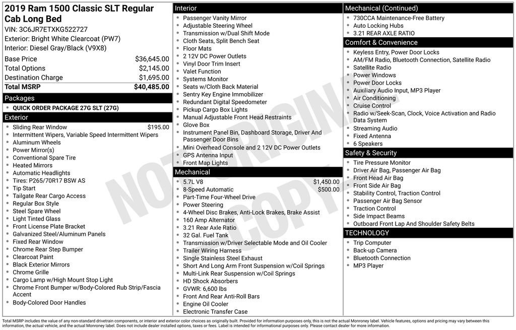 Used 2019 RAM 1500 Classic SLT image 15