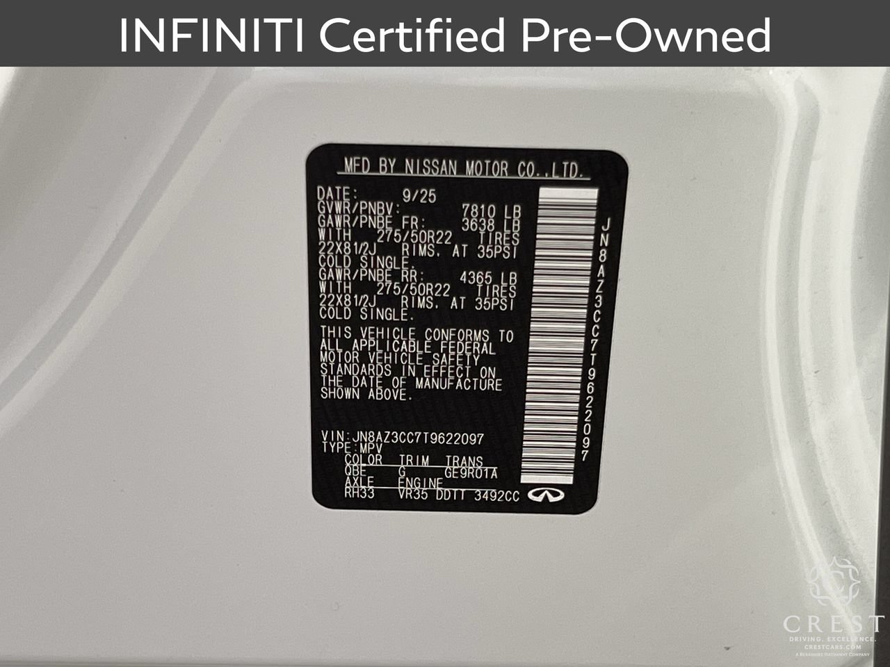Certified 2026 INFINITI QX80 Autograph w/ Premium Cargo Package AWD/4WD image 35