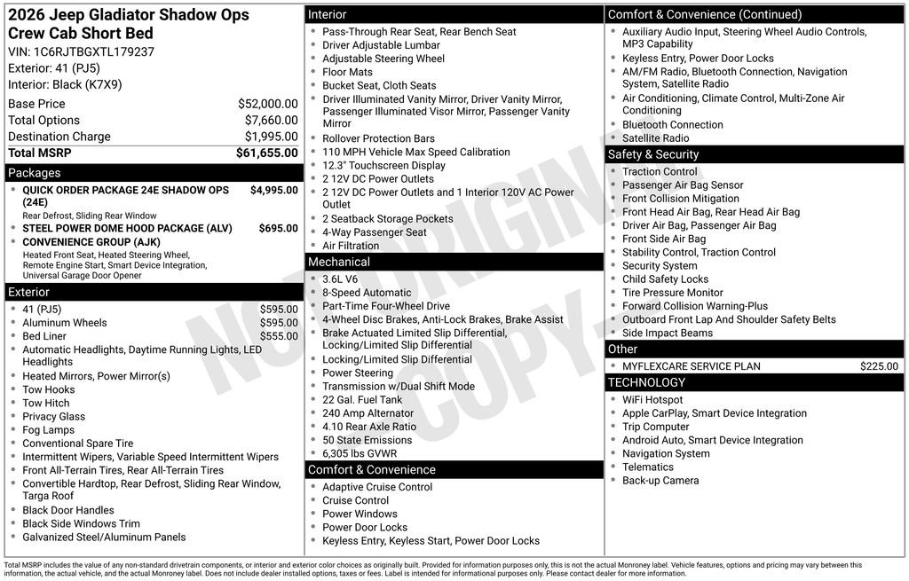 New 2026 Jeep Gladiator Sport AWD/4WD image 7