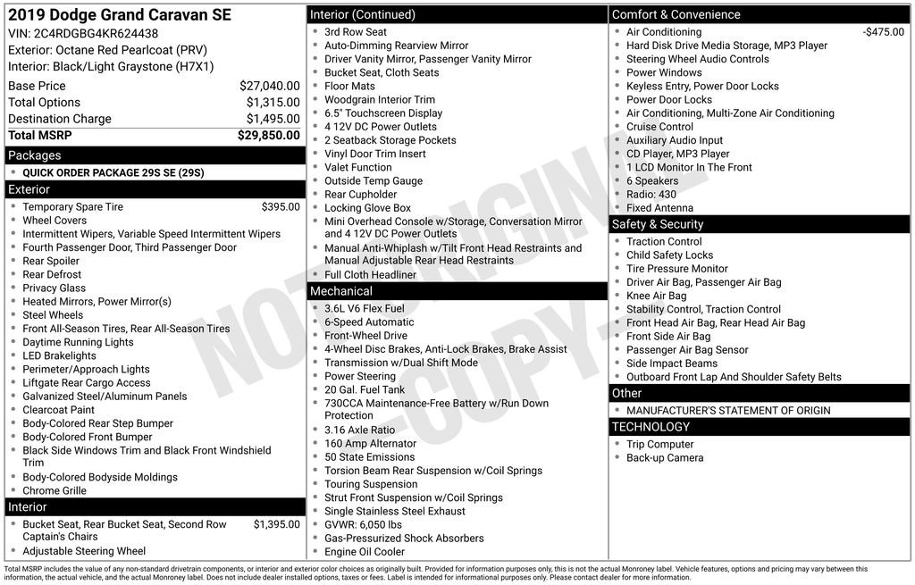 Used 2019 Dodge Grand Caravan SE image 15