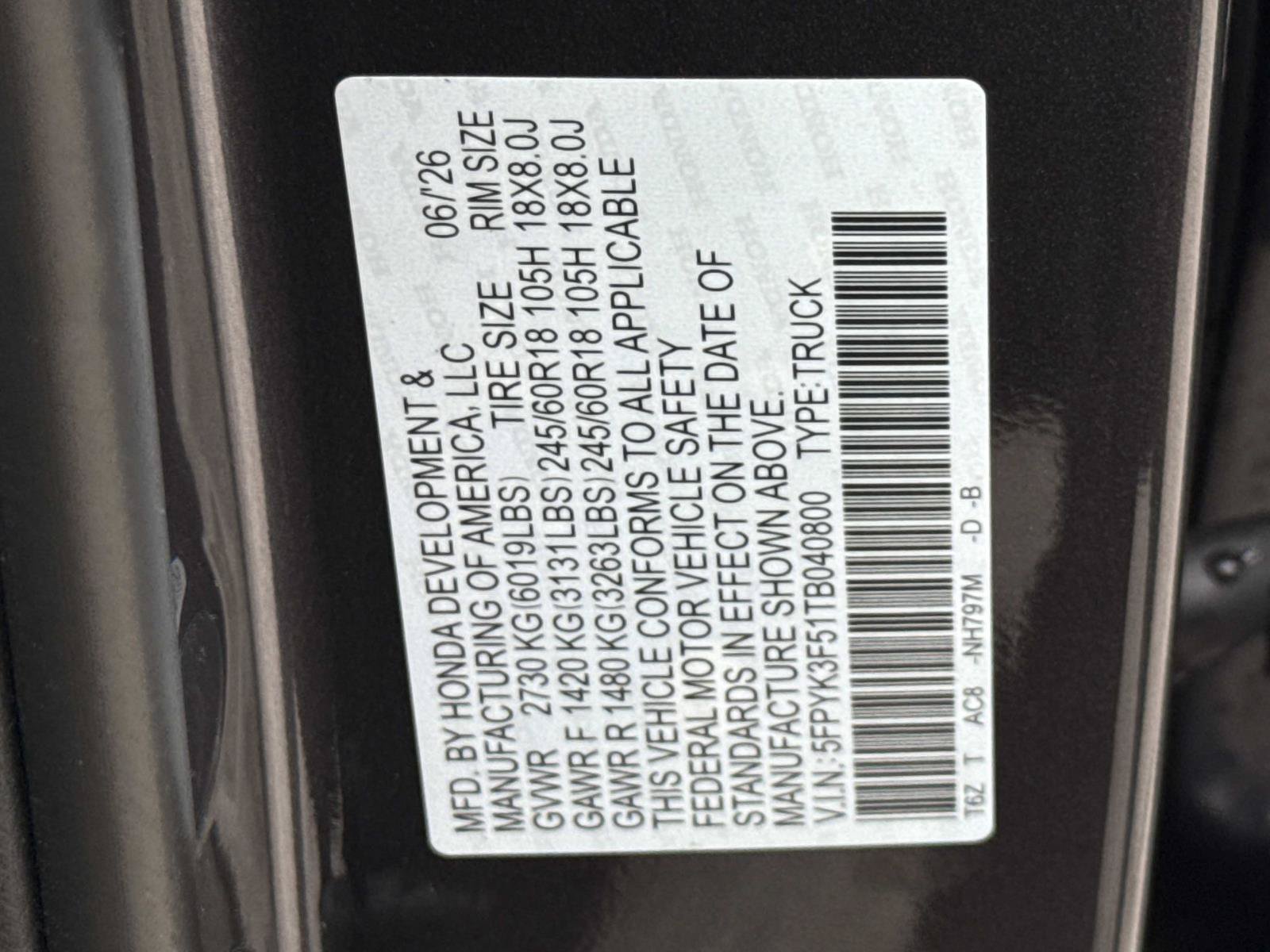 New 2026 Honda Ridgeline RTL image 25