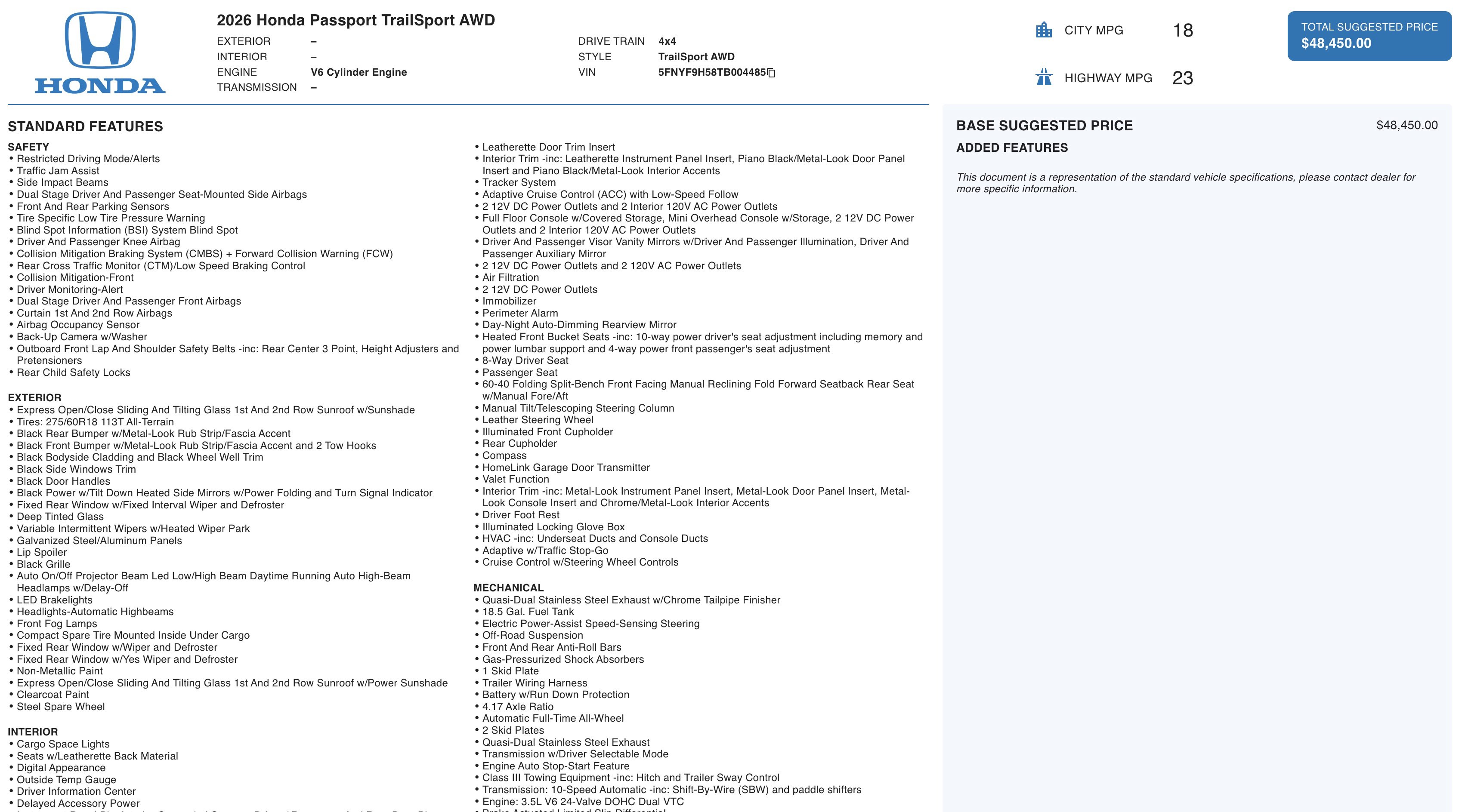 Used 2026 Honda Passport TrailSport image 5