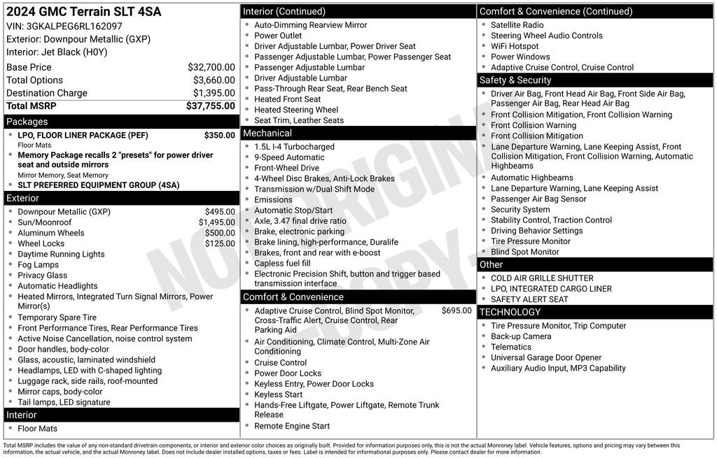 Certified 2024 GMC Terrain SLT w/ LPO, Floor Liner Package FWD image 10