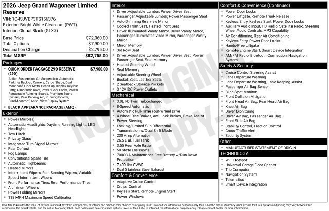 New 2026 Jeep Grand Wagoneer Limited AWD/4WD image 32
