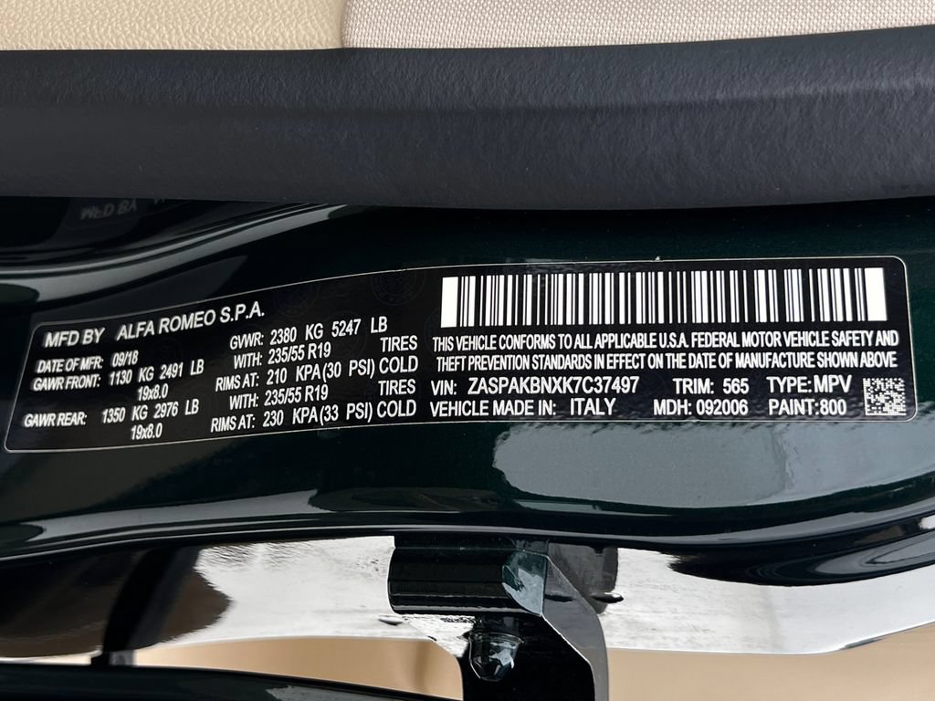 Used 2019 Alfa Romeo Stelvio Ti Lusso w/ Quick Order Package 22X Lusso AWD/4WD image 24