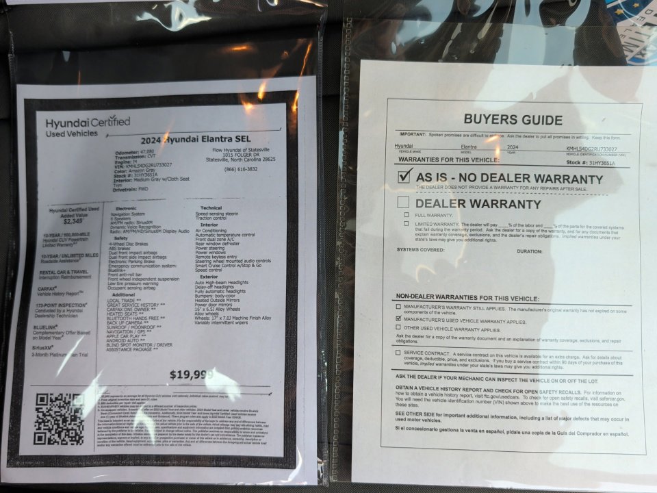 Certified 2024 Hyundai Elantra SEL w/ Convenience Package FWD image 33