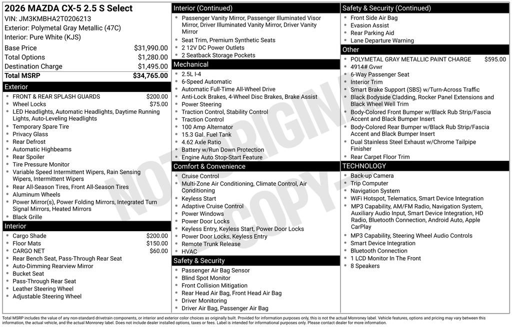 New 2026 MAZDA CX-5 Select AWD/4WD image 7