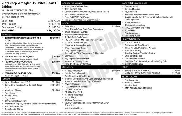 Used 2021 Jeep Wrangler Unlimited Sport image 38