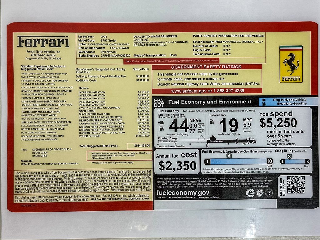 Certified 2023 Ferrari SF90 Spider image 23