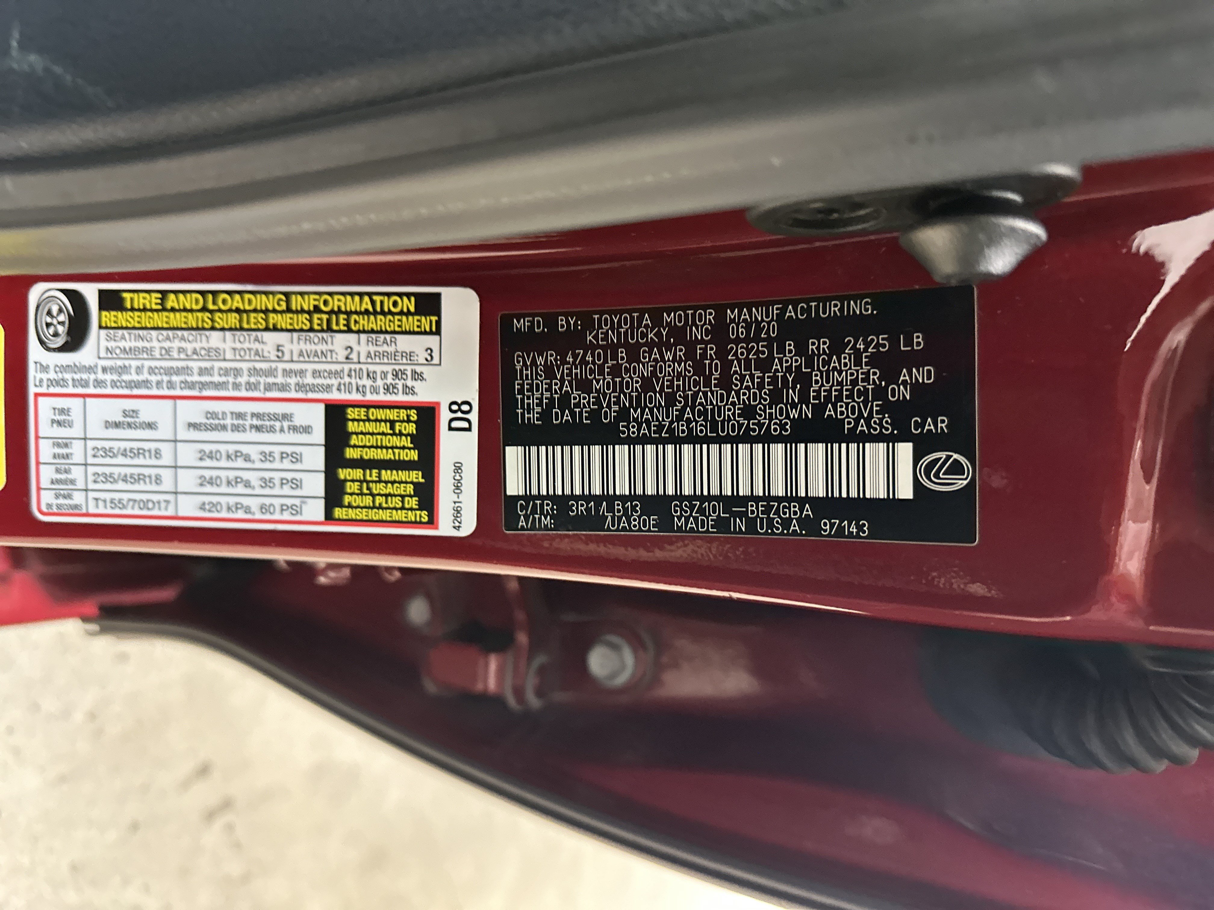 Used 2020 Lexus ES 350 Luxury w/ Accessory Package FWD image 35