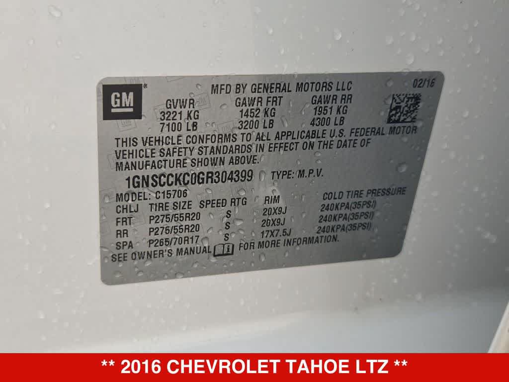 Used 2016 Chevrolet Tahoe LTZ RWD image 36