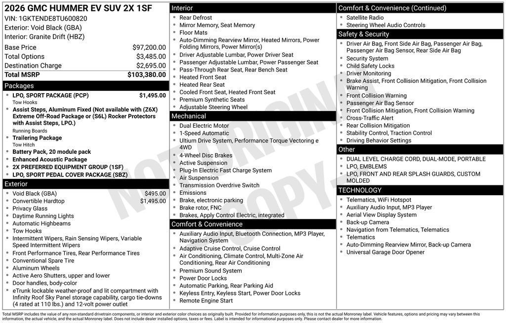 New 2026 GMC Hummer EV SUV w/ LPO, Sport Package AWD/4WD image 39