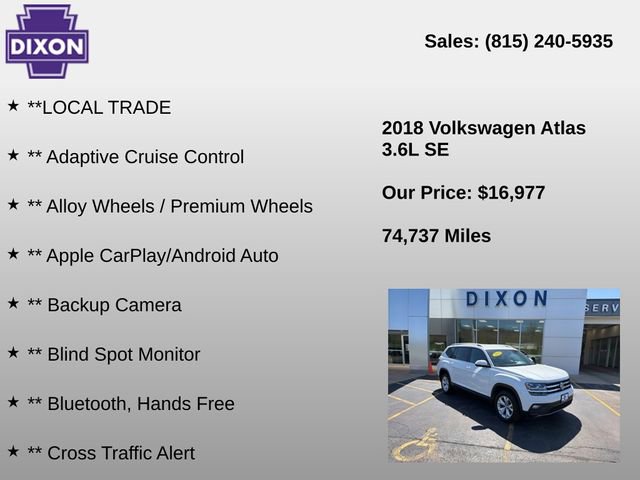 Used 2018 Volkswagen Atlas SE AWD/4WD image 4