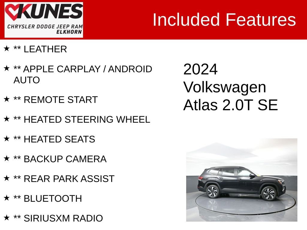 Used 2024 Volkswagen Atlas SE image 2