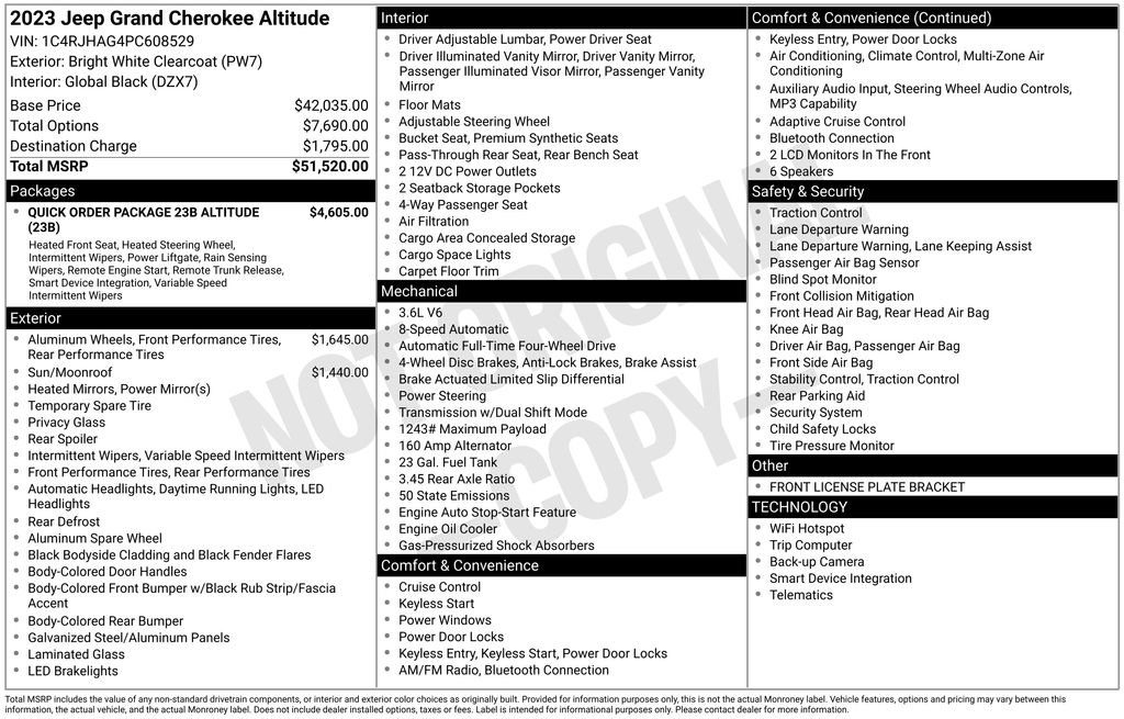 Certified 2023 Jeep Grand Cherokee Altitude AWD/4WD image 2