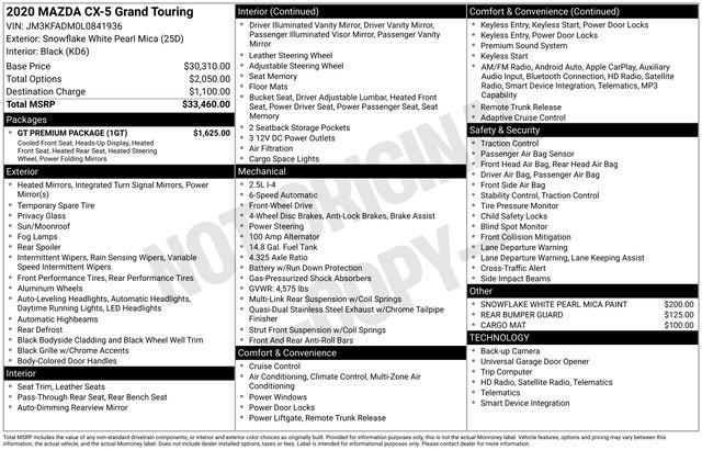 Used 2020 MAZDA CX-5 Grand Touring w/ GT Premium Package image 43