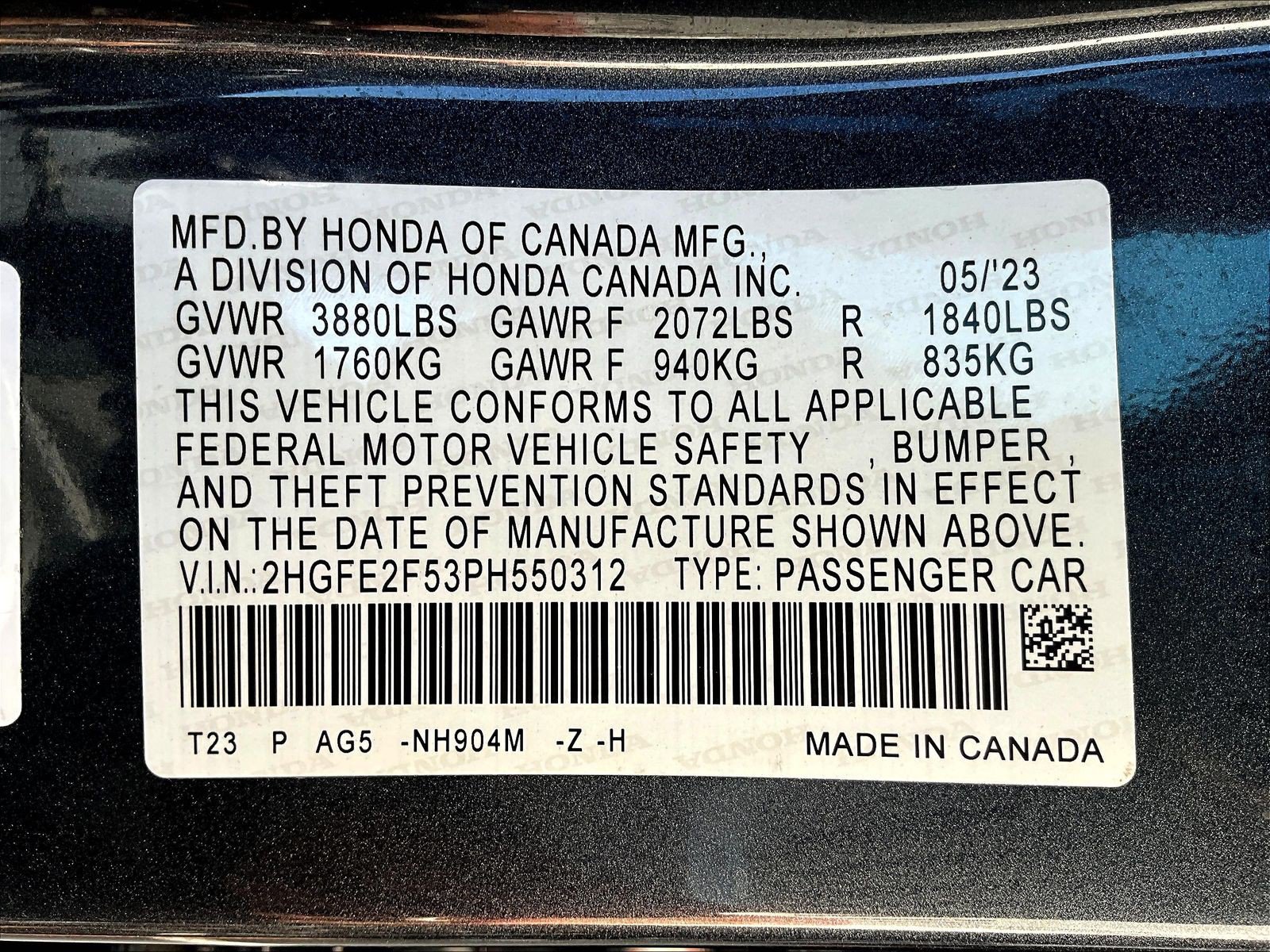 Certified 2023 Honda Civic Sport image 18