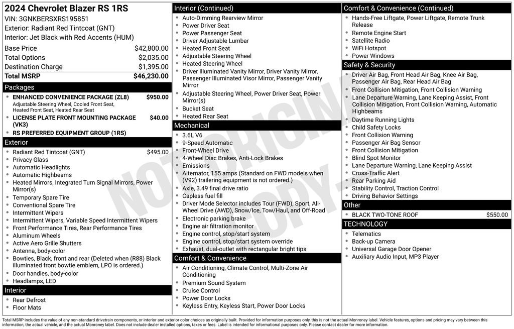 Used 2024 Chevrolet Blazer RS w/ Enhanced Convenience Package image 8