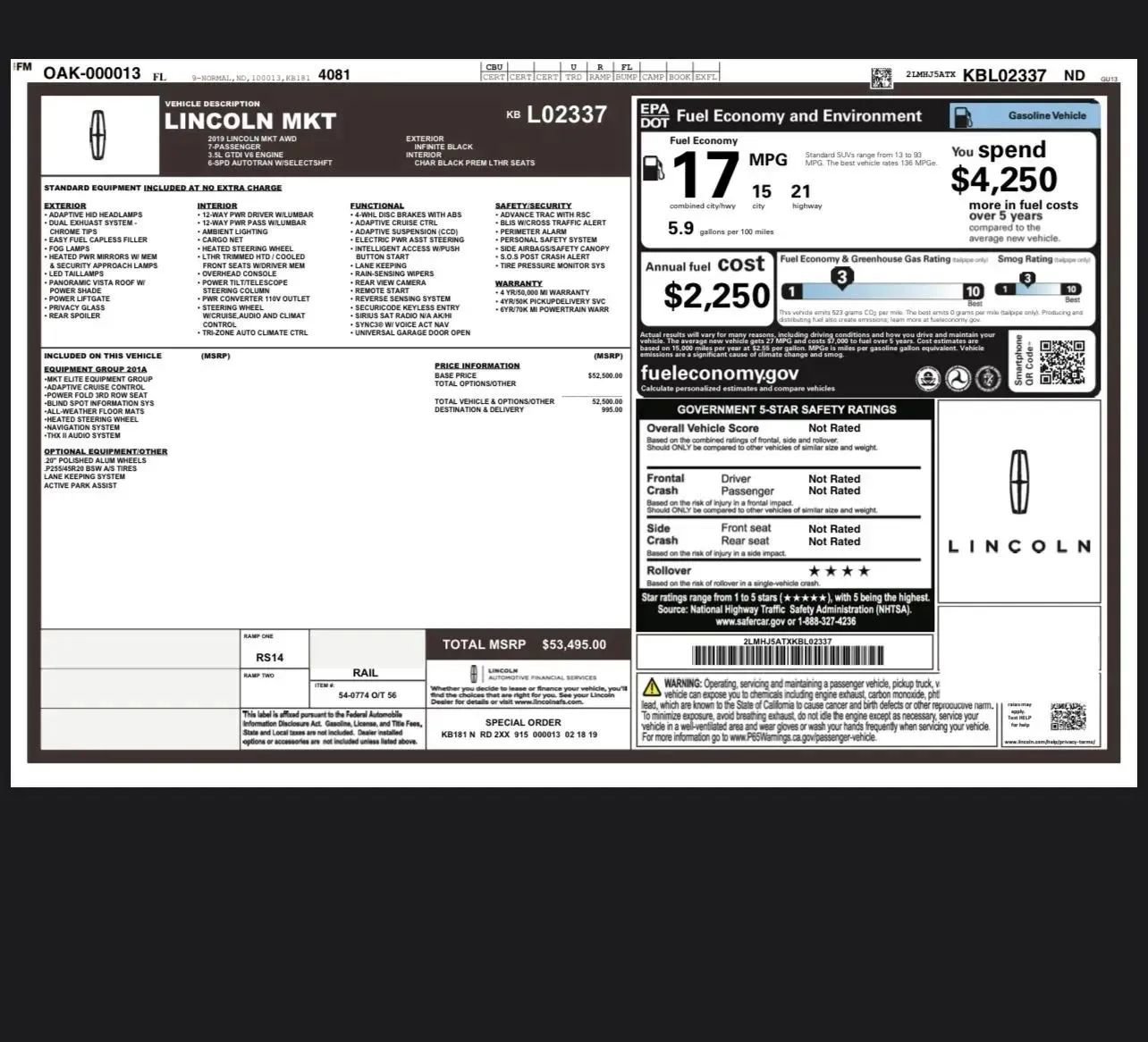 Used 2019 Lincoln MKT AWD image 34