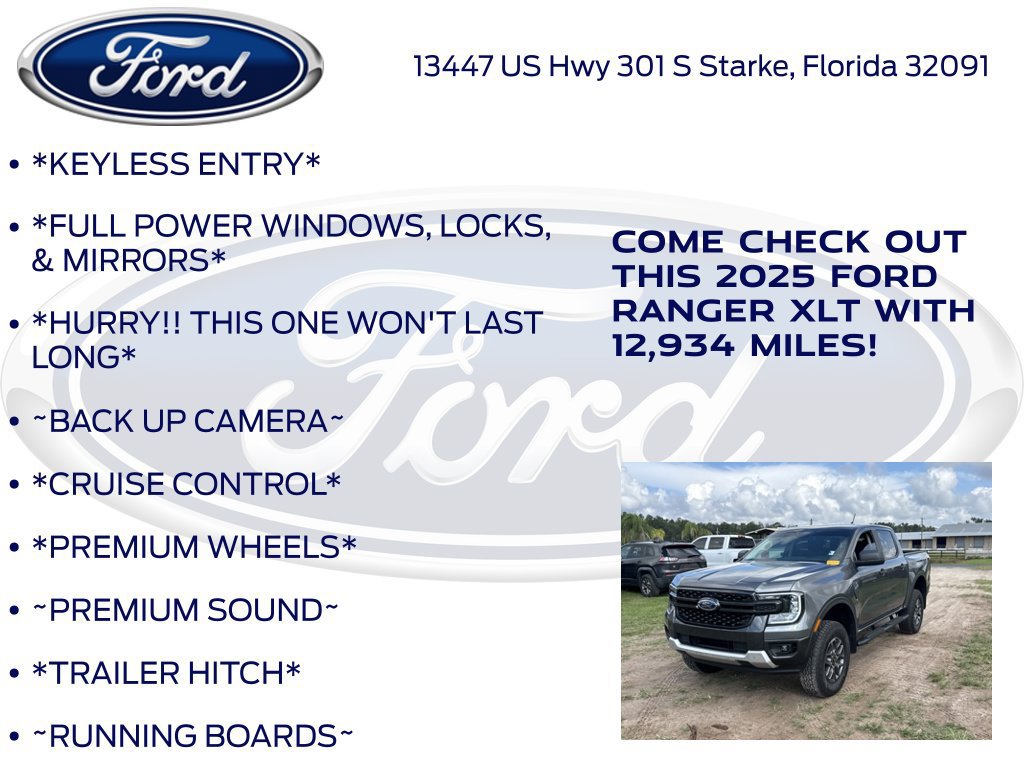 Certified 2025 Ford Ranger XLT w/ Trailer Tow Package RWD image 12