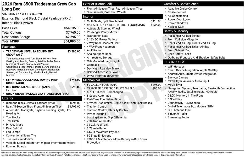 New 2026 RAM 3500 Tradesman AWD/4WD image 9
