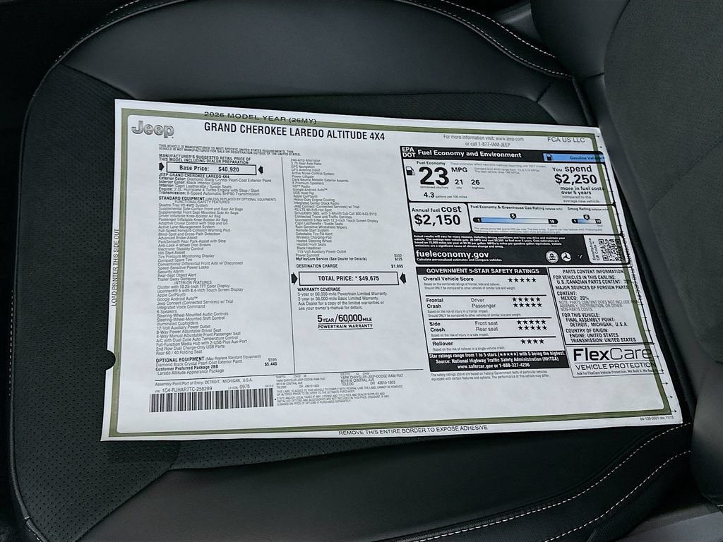 New 2026 Jeep Grand Cherokee Altitude AWD/4WD image 13