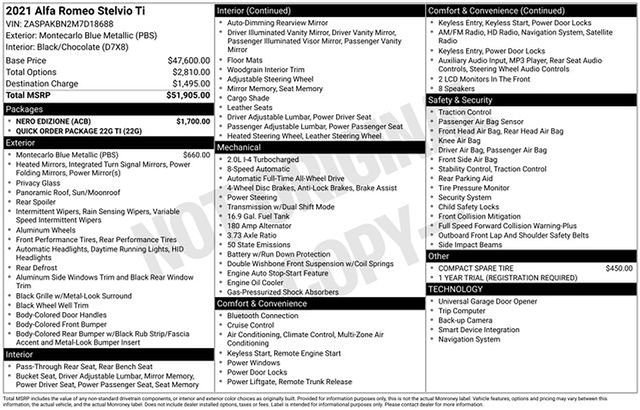 Used 2021 Alfa Romeo Stelvio Ti w/ Nero Edizione image 10