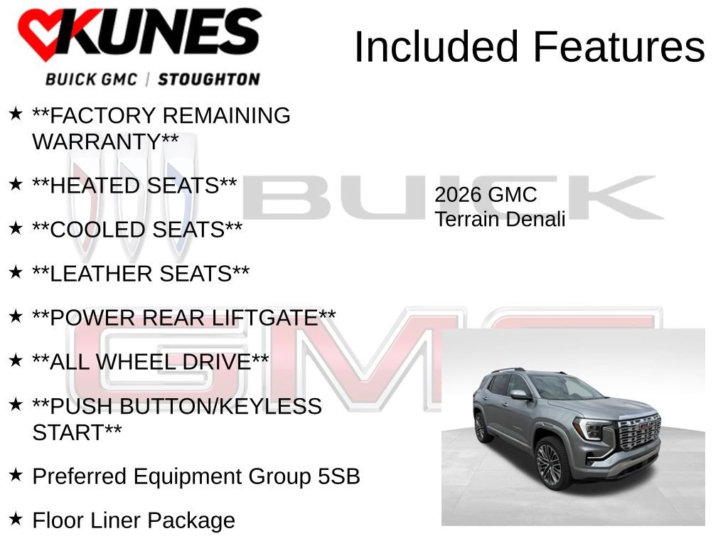 New 2026 GMC Terrain Denali w/ LPO, Black Badging Package AWD/4WD image 3