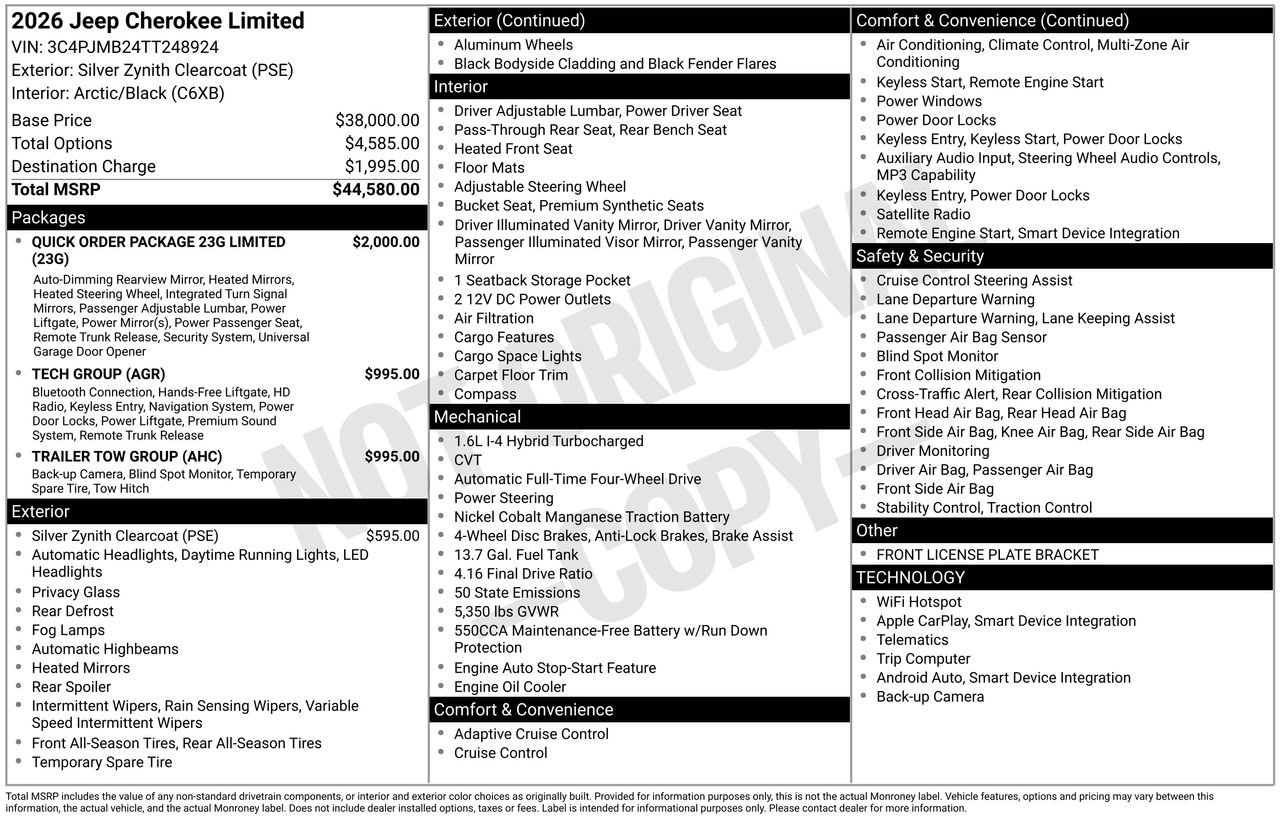 New 2026 Jeep Cherokee Limited AWD/4WD image 29