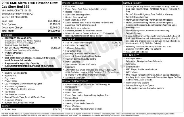 New 2026 GMC Sierra 1500 Elevation w/ Preferred Package AWD/4WD image 37
