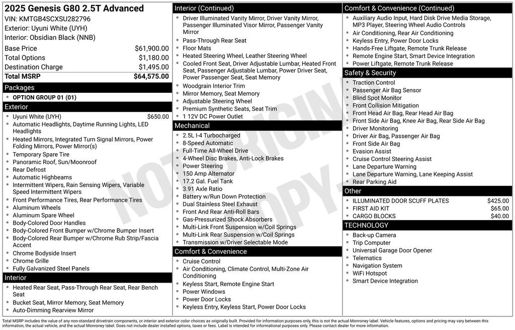 New 2025 Genesis G80 2.5T Advanced image 5