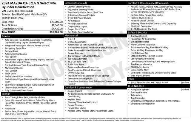 Used 2024 MAZDA CX-5 AWD 2.5 S w/ Select Package image 5