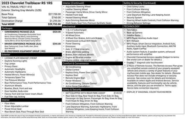 Used 2023 Chevrolet TrailBlazer RS w/ Convenience Package AWD/4WD image 25